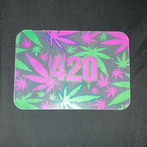 Purple, green,black rolling tray